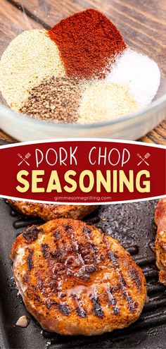 pork seasoning, grilling recipes Good Seasoning For Pork Chops, Pork Chop Spices, Easy Pork Chop Seasoning, Best Way To Season Pork Chops, Pork Seasoning Spices, Seasonings For Pork Chops, Pork Chop Seasoning Recipe, Pork Chop Seasoning Grilled, How To Season Pork Chops