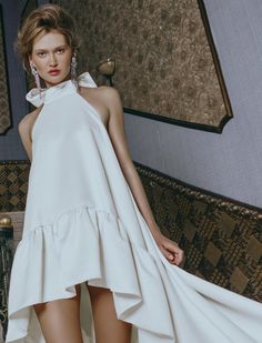 JOSEPHINA DRESS - Erika Peña Editorial Poses, Sew Ideas, Fashion Silhouette, Flowing Dress, Cotton Poplin Fabric, High Low Skirt, Flowing Dresses, Dress Inspiration, Women Party