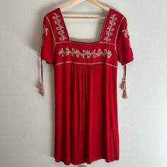 Nwt Medium Zara Circular Red Embroidered Dress! Original Owner. Purchased From Zara Store In Miami Florida. I’ve Only Tried On. Never Worn. Perfect Condition With Tags Still Attached. Zara Red, Pink And Cream Embroidered Dress. Flowy Mini Dress. Falls Just Above The Knee. Adjustable Rope Tie Tassel Puff Sleeves. Upper Is Cotton With A Super Soft And Stretchy Viscose Lower Portion Of The Dress. This Is Such A Beautiful Dress. I Have Hung Onto In In Hopes I Can Wear It But It’s Just Too Big On Me. Casual Red Embroidered Mini Dress, Red Embroidered Mini Dress For Summer, Casual Red Mini Dress With Floral Embroidery, Embroidered Red Mini Dress For Summer, Spring Embroidered Red Mini Dress, Casual Red Fitted Embroidered Dress, Red Embroidered Fitted Casual Dress, Red Fitted Embroidered Casual Dress, Red Embroidered Casual Fitted Dress