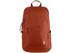 Fjallraven Raven 20 Backpack Cabin Red One Size F26051-321. Fjallraven made these Urban & School Packs from G-1000 HeavyDuty Eco material that's 65percent polyester and 35percent cotton. This Fjallraven Raven 20 Unisex Backpack also contains a padded 15in laptop sleeve making it an ideal choice for students and office workers who need to take their devices with them. There are multiple pockets throughout to neatly secure your belongings and the padded shoulder straps paired with the foam fra Fjallraven Jacket, Backpack Fjallraven, 20l Backpack, School Pack, Simple Backpack, Everyday Backpack, Backpack Free, Eco Fabric, Unisex Backpack