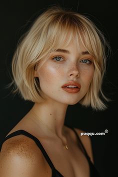 Short Hairstyle Women With Fringe, Blonde French Bob With Fringe, Short Bob With Wispy Bangs, Short Hair Low Taper, Blonde Hair Shoulder Length, Blonde Bob With Fringe, French Bob Hairstyles, Short French Bob, Blonde Pony