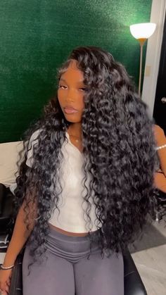 Curly Long Lace Front Wigs, Deep Wave With Leave Out, Side Part Sew In Deep Wave Curly Hair, Wavy See In Weave, Deep Wave See In With Leave Out, Sew In Weave With Leave Out Wand Curls, Deep Side Part Crimps, Curly Hair With Leave Out, Lose Deep Wave Wig