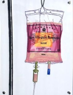 a drawing of a bag hanging from a hook