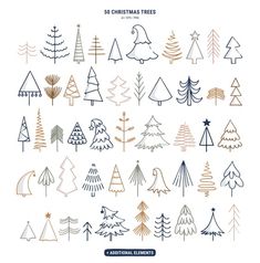 christmas trees with different shapes and sizes