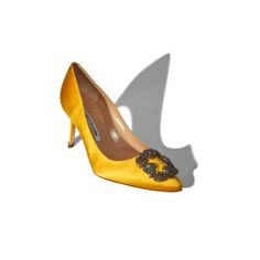 HANGISI 70 | Yellow Satin Jewel Buckle Pumps | Manolo Blahnik Luxury Formal Shoe Clips, Luxury Low Heel Court Shoes For Evening, Luxury Pointed Toe Shoe Clips For Evening, Yellow Satin, West Palm, Court Shoes, Mid Heel, Manolo Blahnik, Cow Leather