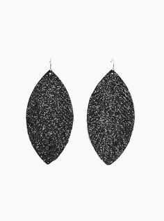 Black glitter fabric feathers dangle from a gold french hook for a bold look that makes a statement all on its own. French hook. Man-made materials. Imported. The best plus size women's black sparkle feather statement earrings in black. Torrid is your destination for cozy fall and winter clothes to keep you warm and comfortable. Black Glitter Jewelry For Party, Sparkle Hoop Earrings, Fabric Feathers, Diy Leather Earrings, Statement Hoop Earrings, Holiday Bows, Filigree Earrings, Fall Earrings, Hoop Earring Sets