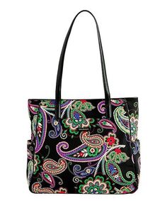 This tote introduces fashion to functionality with a signature print and water-repellent finish that safeguards interior contents from the elements. 10'' W x 13'' H x 4.5'' D Polyester Zip closure Exterior: three slip pockets Interior: one zip and two slip pockets Water-repellent Casual Multicolor Paisley Print Bags, Everyday Use Bags With Paisley Print, Paisley Color, Vera Bradley Tote Bags, Uniqlo Bags, Vera Bradley Bag, Vera Bradley Tote, Red Tote, Pink Tote Bags