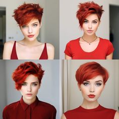 World of 60 Edgy short pixie cuts Ginger Pixie Haircut, Ginger Pixie Cut, Ginger Pixie, Short Messy Haircuts, Shaved Pixie, Red Hairstyles, Edgy Short Haircuts, Waves Haircut, Chin Length Haircuts