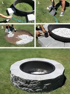 how to build an outdoor fire pit with concrete blocks