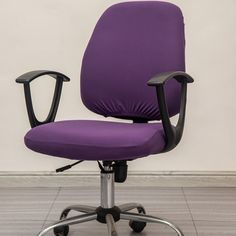 PRICES MAY VARY. Recommended Chair Size: Backrest Width & Height: 14-17"(35-45cm), Backrest Thickness: 1.3"-2.3"(3-6cm); Seat Width & Length: 16-20"(40-50cm), Seat Diameter:17-22"(43-55cm), Seat Thickness: 1.3"-2.3"(3-6cm). Chair Protector: Soft & comfortable fabric cover the tear, rips, and tattered edges of your plain old chairs. Elastic edge holds cover securely in place. Easy to Set Up: All you have to do is slip it gently over the seat. The elastic edge will keep it steady and nicely tucked Office Chair Covers, Purple Dining, Rotating Chair, Office Chair Cover, Chair Size, Chair Slipcover, Chair Slipcovers, Seat Covers For Chairs, Armchair Slipcover