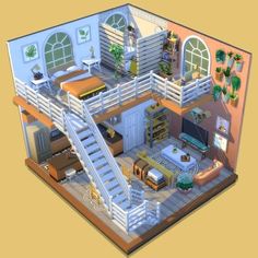 The Sims 4 Building Ideas, Sims 4 House Inspiration, Cute Sims, Modern Loft Apartment, Apartemen Studio, Kitchen Table Diy