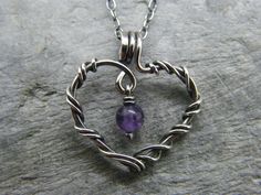 Amethyst necklace Sterling silver amethyst pendant | Etsy Purple Heart-cut Sterling Silver Necklace, Purple Heart Cut Sterling Silver Necklace, Sterling Silver Purple Heart Pendant Necklace, Purple Sterling Silver Heart Pendant Necklace, Purple Sterling Silver Necklaces For Valentine's Day, Amethyst Birthstone Heart Pendant Jewelry, Anniversary Amethyst Heart Necklace, Heart-shaped Amethyst Necklaces As Gifts, Heart Pendant Amethyst Necklace For Gift