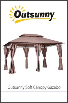 the outsunny soft canopy gazebo with curtains