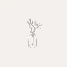 a drawing of a vase with flowers in it