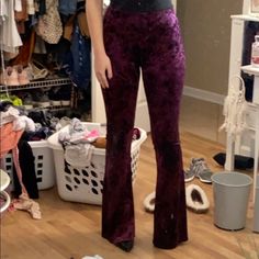 Never Worn Velvet Flare Pants, Velvet Flares, Pants Color, Flare Pants, Pant Jumpsuit, Wide Leg, Pants For Women, Womens Sizes, Velvet