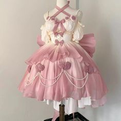 SPECIFICATIONSBrand Name: UVRCOSType: Lolita DressesOrigin: Mainland ChinaCN: HenanSleeve Length(cm): shortMaterial: POLYESTERGender: WOMENSpecial Use: costumesProduction location: Lolita DressProduct performance: Rose Flower DressesScope of use: Pink Princess Dressquality: excellentSize: S:Length 88cm Bust 78-86cm Waist 64-70cm M:Length 90cm Bust 86-94cm Waist 68-74cm LLength 90cm Bust 90-98cm Waist 72-78cm Note All dimensions are measured by hand, there may be 2-3cm deviations. Please note 1 c Pink And Black Aesthetic Outfit, Messy Fashion, Dresses Kawaii, Fashion Subcultures, Princess Dress Pink, Pink Princess Dress, Frilly Dress, Frilly Dresses, Kawaii Fashion Outfits