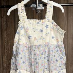 Brand New With Tags Joie Sun Dress. The Main Color Is White With Blue Floral Print And Sliver Throughout Playful White Floral Print Sundress, Cute Spring Sundress For Playwear, Cute Sundress For Spring Playwear, Spring Cotton Sundress For Playdates, Spring Cotton Sundress For Babies, White Summer Sundress For Playtime, White Summer Sundress For Playdate, White Spring Sundress For Dress-up, White Summer Dress For Playdate