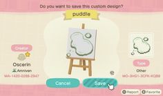 an animal crossing game screen with the words do you want to save this custom design?