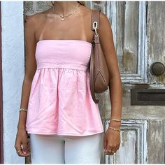 TAVIMART - Women Sexy Strapless Solid Ruffle Short Top Fashion Off Sho – tavimart Pink Matcha, Drink Matcha, Aesthetic Vlog, Summer Tube Top, Pretty Bathroom, Drinks Healthy, Girl Apartment, Aesthetic Morning, Ruffle Tube Top