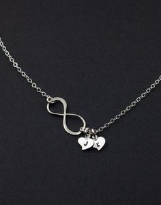 Etsy Necklace, Silver Infinity Necklace, Initial Heart Necklace, Infinity Necklace Silver, Heart Charm Necklace, Infinity Charm, 1 Number, Necklace Initial, Infinity Necklace