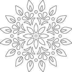 a black and white snowflake with leaves on it