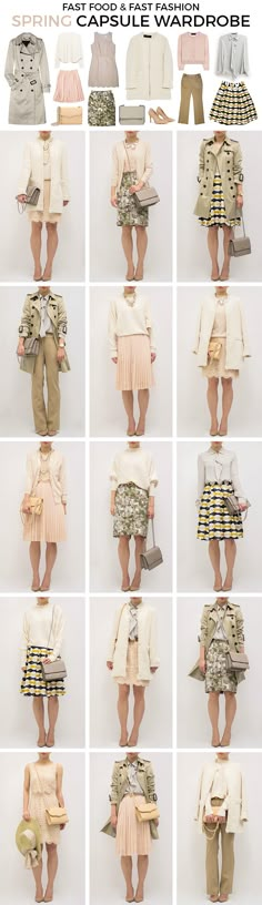 Spring Travel Capsule Wardrobe Pastel Capsule Wardrobe, Service Outfits, Create Capsule Wardrobe, Spring Work