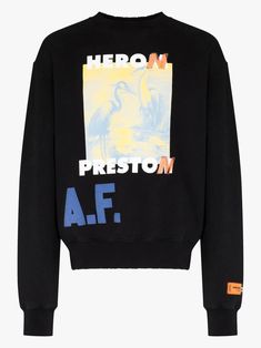 Heron Preston, Organic Materials, Preston, Supergirl, Superman, Printed Cotton, Crew Neck Sweatshirt, Graphic Sweatshirt, Long Sleeves