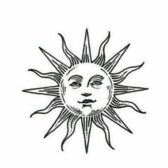 the sun with its face drawn in black ink