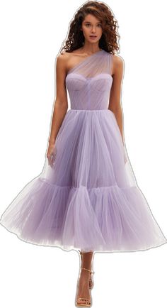 Lavender Midi Dress For Wedding, Spring Lavender Tulle Dress, Lavender Dresses For Summer Gala, Lavender Summer Gala Dress, Evening Lavender Tulle Dress, Purple Midi Dress For Spring Prom, Purple Midi Dress For Prom In Spring, Lavender Midi Dress For Party, Purple Midi Dress For Gala