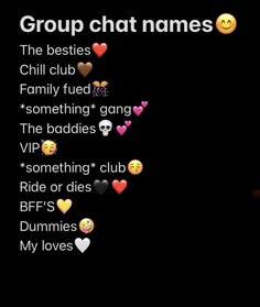 Gang Names Ideas Aesthetic, Czns Group Name, Bff Group Names, Whatsapp Group Names Friends Funny, Bro Names, Group Names Ideas Friends Whatsapp, Group Names Ideas Creative, Family Group Chat Names, Captain For Instagram