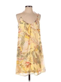 White House Black Market Casual Dress Size: 0 Yellow Dresses - used. 100% POLYESTER, Popover, Halter, Tropical, Short, Sleeveless | White House Black Market Casual Dress - Popover: Yellow Tropical Dresses - Used - Size 0 Yellow Casual Dress, Tropical Dresses, Yellow Dresses, Tropical Dress, Yellow Dress, White House Black, White House Black Market, Casual Dresses For Women, House Black