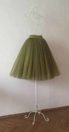 "Green Tutu Skirt, Tulle Skirt, Adult Tutu Skirt ★This is a made-to-order piece, sewn especially for you from high-quality fabrics with the exceptional workmanship of Ralele. My gorgeous and flattering designs are made for your daily wear and special occasions. Dress up your day and color up your style with Ralele! ★ SIZING Choose your matching size in my Size Chart below. The model in the picture wears size M. Height: 5'7\" / 170 cm Lenght of the skirt - 26 inches/ 66 sm This item can be made i Mother Of The Bride Skirts, Midi Tulle Skirt, Wedding Guest Skirt, Green Tulle Skirt, Bridesmaid Skirt, Sheer Midi Skirt, Tulle Skirts Outfit, Womens Tulle Skirt, Green Tutu