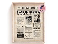 an old newspaper advertises the year in review for barbara and john the knott