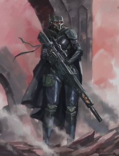 Sci Fi Character Design Female, Assassin Sketch, Vindicare Assassin, Officio Assassinorum, Warhammer Inquisitor, Warhammer 40k Rpg, Space Soldier, Badass Drawings, Sci Fi Character Design