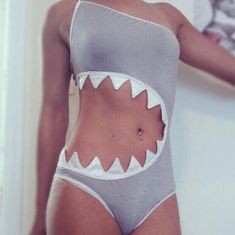 Color: gray, Size: S Shark Swimsuit, Mikoh Swimwear, Shark Costume, Trendy Beachwear, Grey Swimsuit, Shark Mouth, Shark Design, Swimsuit Pattern, Women Swimwear