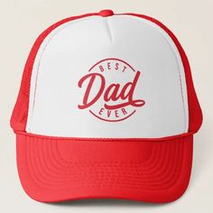 Modern Best Dad Ever Typography Trucker Hat | Zazzle.com Father's Day Gift Trucker Hat With Curved Brim, Father's Day Trucker Baseball Cap With Curved Brim, Father's Day Trucker Hat In Baseball Cap Style, Father's Day Trucker Hat Baseball Cap, Father's Day Trucker Baseball Cap, Personalized Hats For Father's Day, Trucker Hat With Letter Print For Gift, Father's Day Curved Bill Dad Hat With Letter Print, Letter Print Trucker Hat With Curved Brim