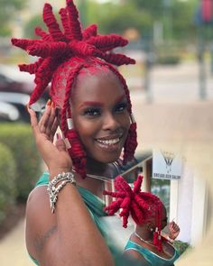 Red Locs, Real Life Barbie, Colored Dreads, Hair Like Wool, Short Dreadlocks Styles, Dreads Styles For Women