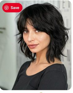 Shag Haircut Round Face Shoulder Length, Short Hairstyle Women Thick Coarse Hair, Above Shoulder Shag Haircuts, Shags For Medium Length Hair, Medium Bob With Fringe Bangs, Parisian Shag Haircut, Layer Medium Length Hair, Shaggy Medium Hair With Bangs Round Face, Shoulder Shag Hairstyles