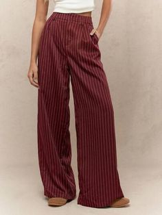 Don't miss this hot deal on SHEIN! Save big on this!🛒MISSGUIDED Striped Tailored Wide Leg Fixed Waist With Belt Loops Casual And Everyday Wear Pants 
💰Price[$15.99] -20%