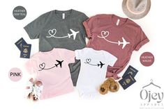 Family Travel Shirts, Airplane Mode Shirt, Adventurer Gift, Vacation Shirts, Travel Shirt, Matching Trip Shirts, Unisex, Gift For Traveler, Adventure Tshirt, Bachelorette Party 🛫These Family Travel Shirts are perfect gift for everyone! Our shirts are made with the highest quality materials & are super soft, comfy & cozy! 🛫 🟢 HOW TO ORDER 🟢 1. Check and Review ALL Photos 📷 2. Select Your T-Shirt Size and T-Shirt Color from drop down menus ✨ 3.Select Your Design Print Color from images and mention in personalization section 🎨 4. Add to cart & place order 🛒 We're constantly striving to provide excellent service. We'd love to get your feedback :) 🚚📦 SHIPPING & PRODUCTION Order Production: 1-2 days Your orders will be shipped within the production days and will arrive in timely manner White Cotton Top For Travel, Gift For Traveler, Trip Shirts, Adventure Gifts, Travel Shirt, Family Vacation Shirts, Airplane Mode, Unisex Gift, Travel Shirts