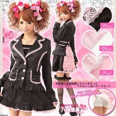 Gyaru Hair, Fashion Aesthetics, Black White Pink, Kawaii Fashion, Japanese Fashion