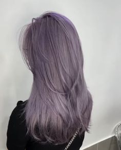 Hair Colour Ideas Korean Style, Hair Dye Ideas Purple Lavender, Purple Hair Dye Aesthetic, Hair Colour Ideas Korean, Asian Lavender Hair, Ashy Lilac Hair, Light Purple Silver Hair, Hair Colour Korean Style, Lilac Hair Color Ideas