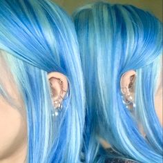 Ear Piercings, Piercings, A Woman, Van, Hair, Blue