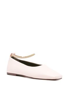 MARIA LUCA Augusta Leather Ballerina Shoes - Farfetch Chic Pink Leather Ballet Flats, Pink Leather Flats For Evening, Chloe Purses, Shoes Luxury, Shoes Pink, Ballerina Shoes, Independent Women, Sneaker Wedge, Luxury Retail