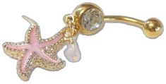 Belly Rings Pink, Pink Dangle Belly Rings As Gift, Starfish Belly Button Ring, Pink Heart-shaped Belly Rings For Gift, Starfish Jewelry, Dangle Belly Button Piercing Tummytoys® At The Belly Ring Shop, Gold Belly Ring, Belly Button Jewelry, Dangle Belly Rings