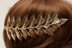 "FAST Shipping Exquisite and one of a kind bridal wreath, headband or halo. Made with the highest quality crystals. You can wear this one however you like. As a wreath, headband, hair comb, around the veil, etc. you name it. Approx. 7\" lenght x 2 1/2\" Tall. Style DA" Gold Headpiece Goddesses, Gold Halo Crown, Adjustable Glamorous Gold Headpieces, Greek Goddess Hair Gold Leaf Headband, Gold Leaf Headband, Bridal Wreath, Bridal Halo, Bride Tiara, Wedding Headband