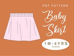 the baby skirt sewing pattern is shown