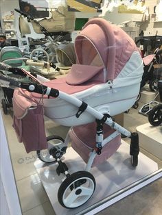 a baby stroller is on display in a store