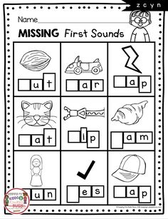 missing first sounds worksheet with pictures