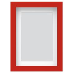 a red and white frame on a white background with an empty space in the middle